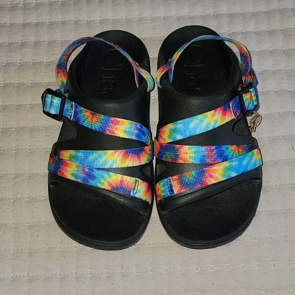 New Chaco Chillos Tie Dye Adjustable Strap Performance Sport Sandals Size Kids 2